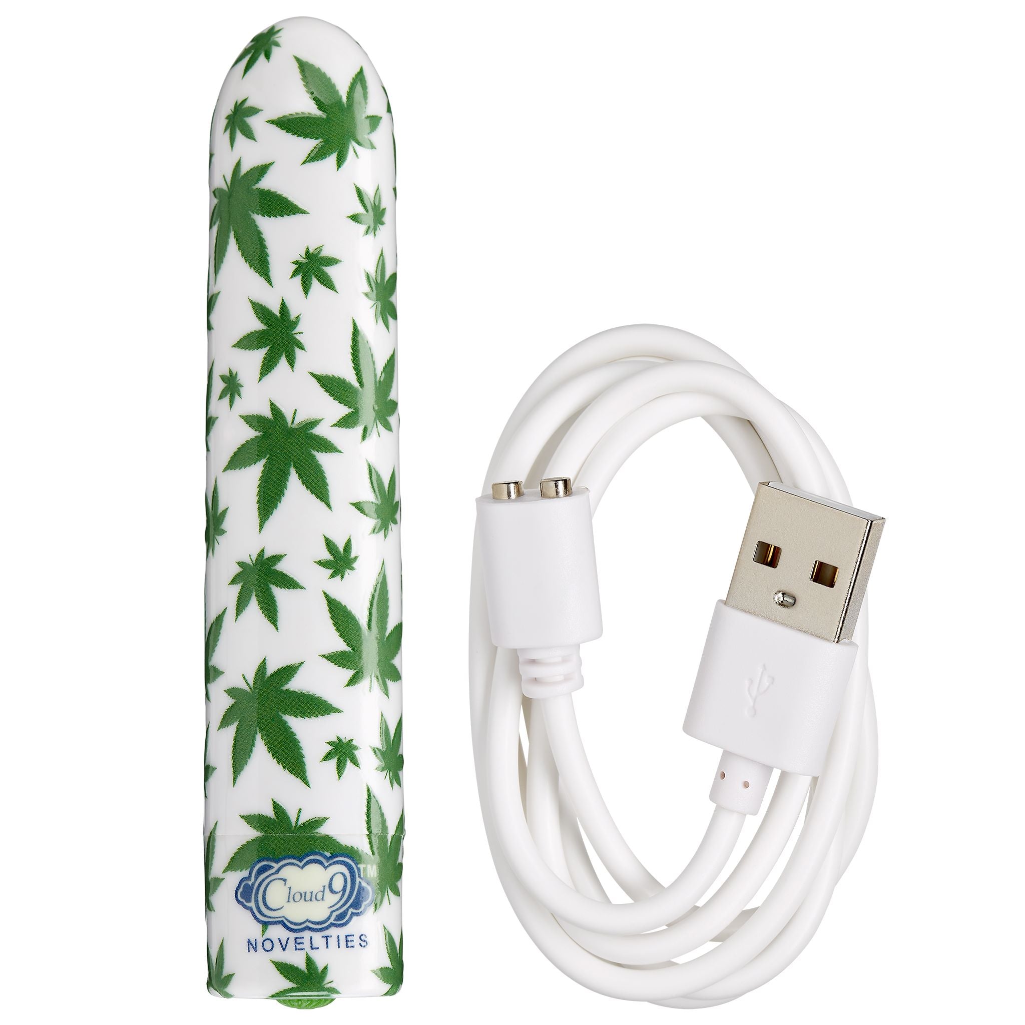 Slim Vibe White/Cannabis Leaf