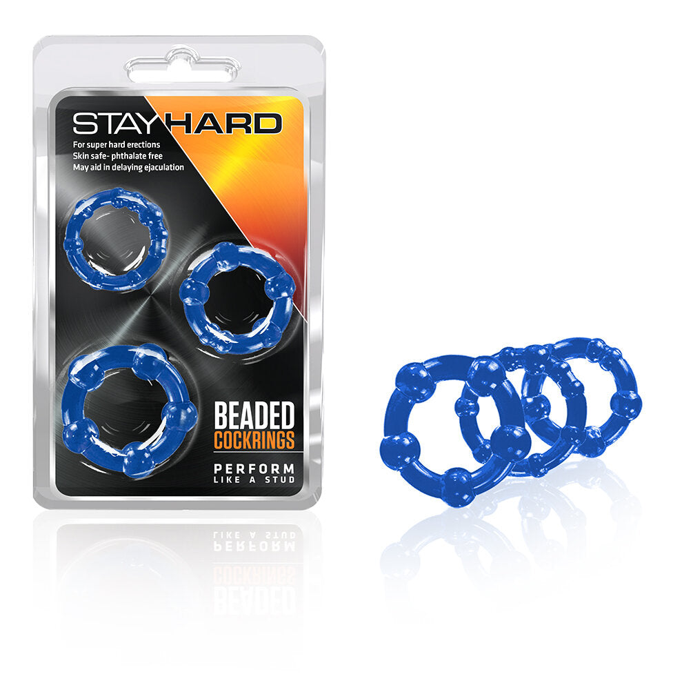 Stay Hard Beaded Cockrings 3pc
