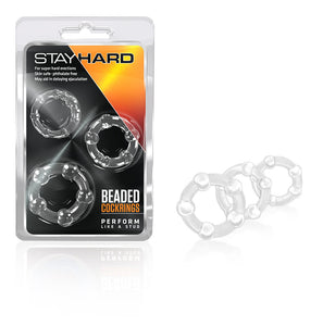 Stay Hard Beaded Cockrings 3pc