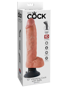 King Cock 10in Vibrating Cock w/Balls