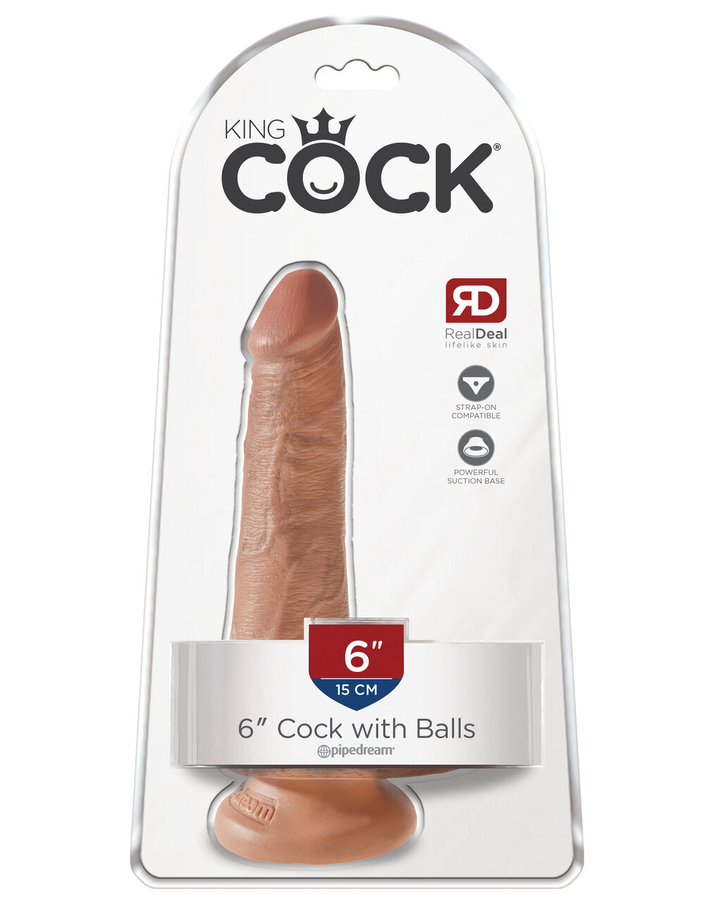 King Cock 6in Realistic Dildo w/Balls