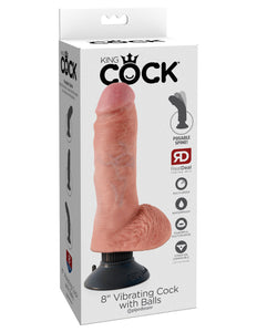 King Cock 8in Vibrating Cock w/Balls