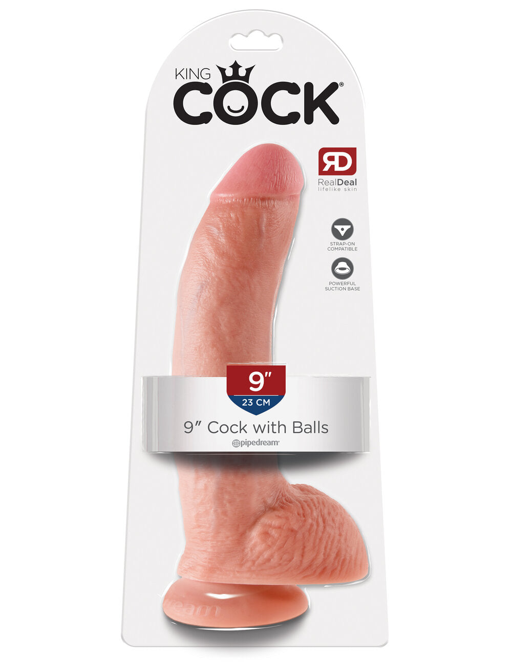 King Cock 9in Realistic Dildo w/Balls