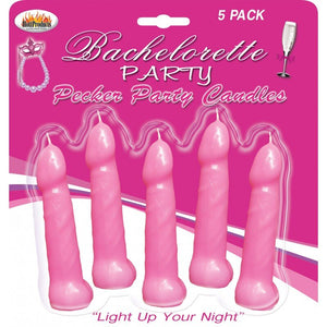 Bachelorette Party Pink Pecker Candles 5pk