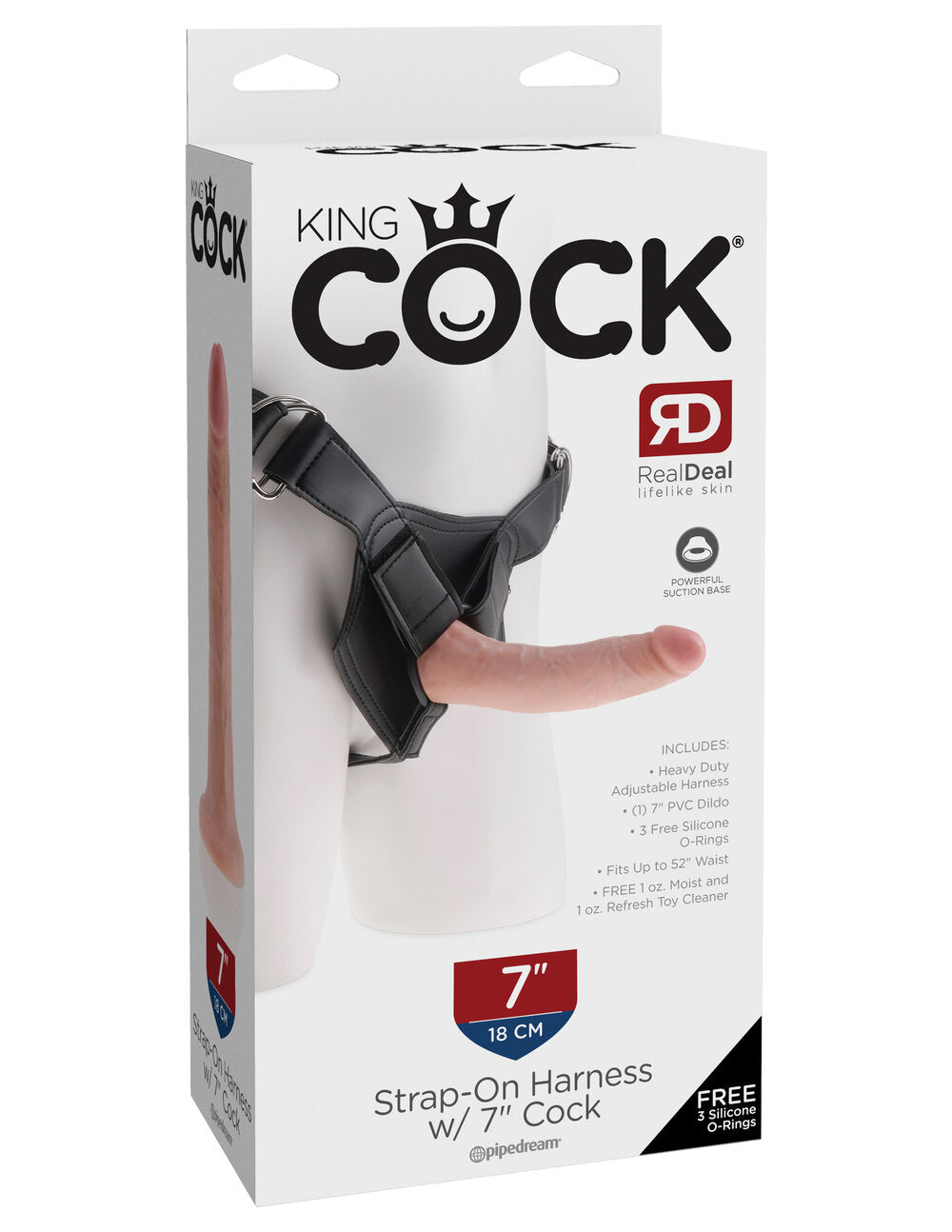 King Cock Strap On Harness w/7in Cock